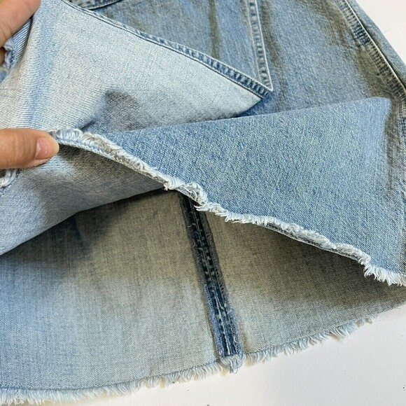 Ann‎ Taylor LOFT Denim Wrap Jeans Skirt Rae Hem Women’s Size 24/00 - Picture 5 of 11